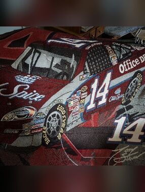 Tony Stewart Red Race Car Throw Blanket